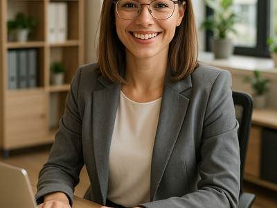 professionelle am schreibtisch im modernen b ro